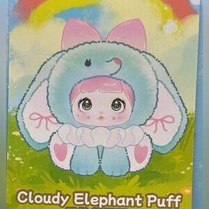 Cloudy Elephant Puff Nommie Sitting Zoo Series Plush
